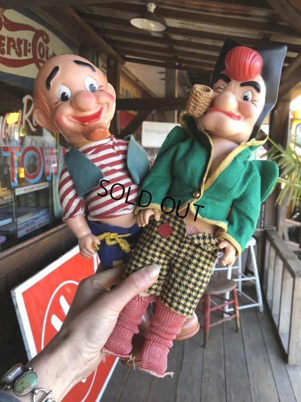 画像11: 50s Vintage Al Capp's Yokum family Mammy & Pappy Dogpatch Doll Set 35cm (T607)