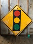 画像1: Vintage Road Sign TRAFFIC SIGNAL (T640) (1)