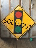 Vintage Road Sign TRAFFIC SIGNAL (T640)