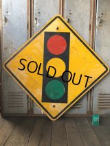 Vintage Road Sign TRAFFIC SIGNAL (T640)