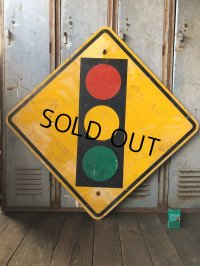 Vintage Road Sign TRAFFIC SIGNAL (T640)