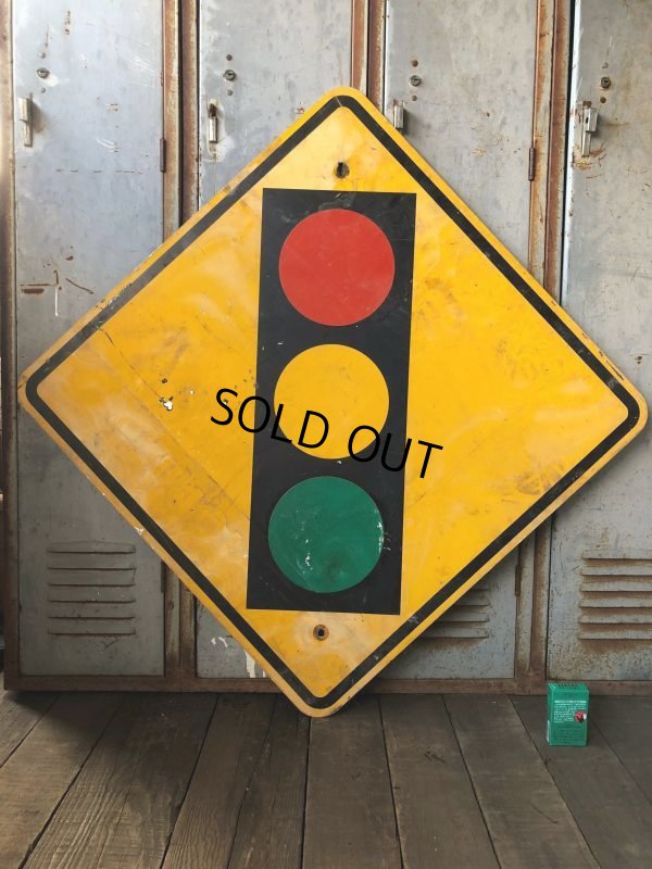 画像1: Vintage Road Sign TRAFFIC SIGNAL (T640)