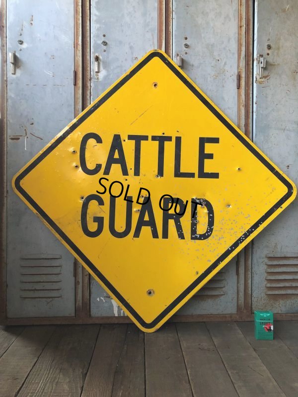 画像1: Vintage Road Sign CATTLE GUARD (T625)