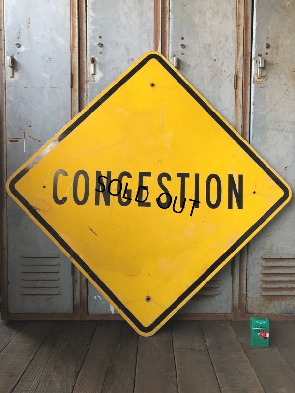 画像1: Vintage Road Sign CONGESTION (T622)