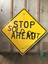 Vintage Road Sign STOP AHEAD (T652)