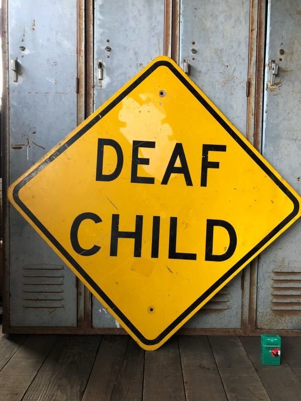 画像1: Vintage Road Sign DEAF CHILD (T650)