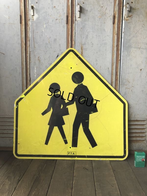 画像1: Vintage Road Sign CROSS WALK (T638)