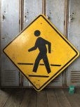 画像1: Vintage Road Sign CROSS WALK (T635) (1)