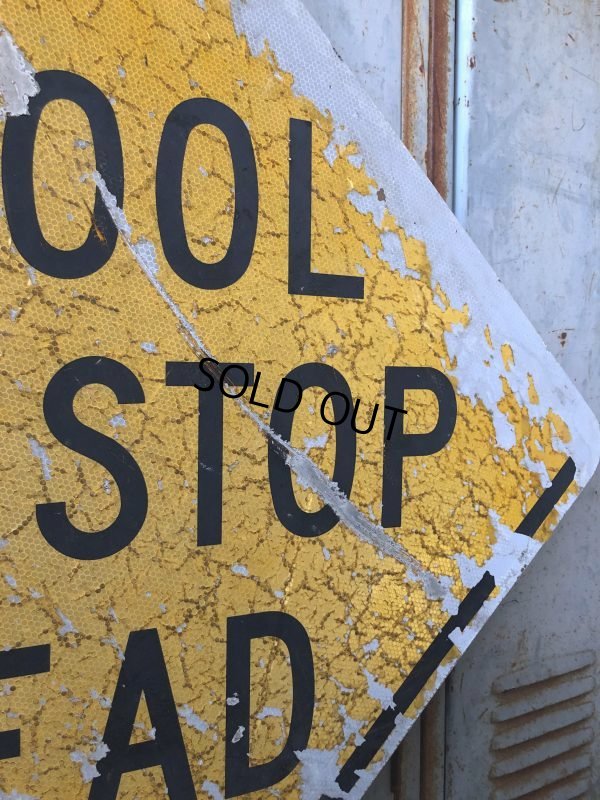 画像4: Vintage Road Sign SCHOOL BUS STOP AHEAD (T626)