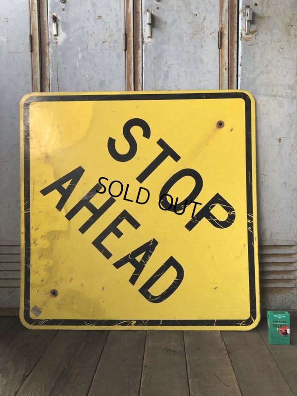 画像5: Vintage Road Sign STOP AHEAD (T652)