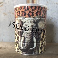 Vintage Safari Coffee Animal Tin Can African Elephant (T660)
