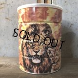 Vintage Safari Coffee Animal Tin Can African Lion (T658)