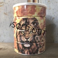 Vintage Safari Coffee Animal Tin Can African Lion (T658)