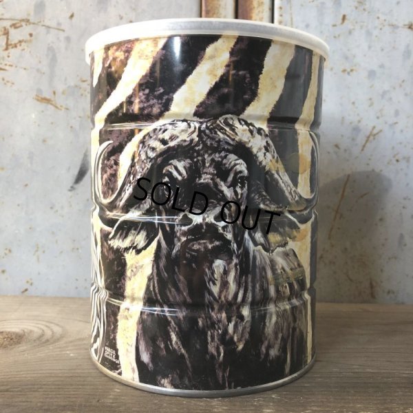 画像2: Vintage Safari Coffee Animal Tin Can Cape Buffalo (T657)