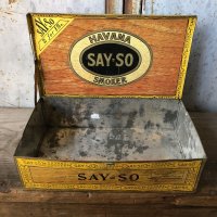 Vintage Cigar Tobacco Can SAY=SO (T724)