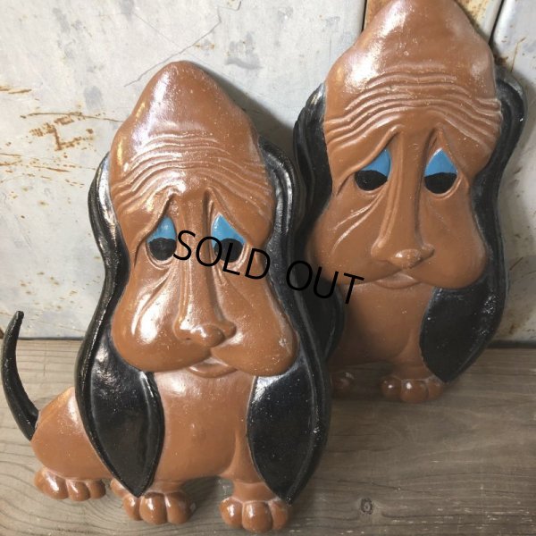 画像3: 60s Vintage Bassett Hounds Dog Sexton Wall Decor (T725)