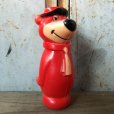 画像1: Vintage Yogi Bear Plastic Doll Red 18cm (T768)   (1)