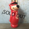 Vintage Yogi Bear Plastic Doll Red 18cm (T768)  