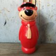 画像2: Vintage Yogi Bear Plastic Doll Red 18cm (T768)   (2)