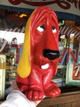 画像1: 70s Vintage NY Vinyl Plastic Dog Bank Basset hound Red (T779)  (1)