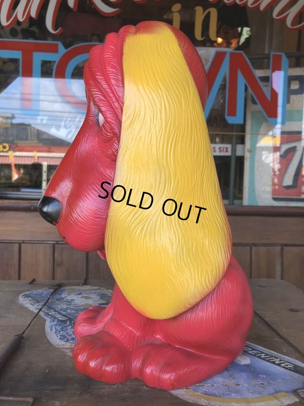 画像5: 70s Vintage NY Vinyl Plastic Dog Bank Basset hound Red (T779) 