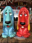 画像9: 70s Vintage NY Vinyl Plastic Dog Bank Basset hound Red (T779) 