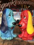画像12: 70s Vintage NY Vinyl Plastic Dog Bank Basset hound Blue (T320) 