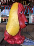 画像3: 70s Vintage NY Vinyl Plastic Dog Bank Basset hound Red (T779) 