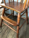 画像7: Antique Kid's Wood Hi-Chair (T782)