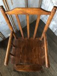 画像8: Antique Kid's Wood Hi-Chair (T782)