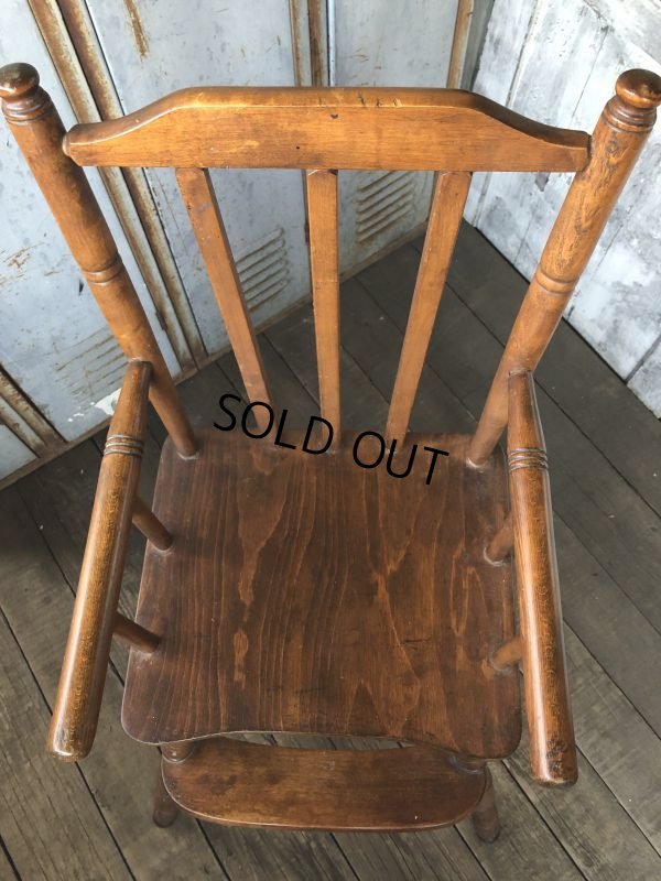 画像8: Antique Kid's Wood Hi-Chair (T782)