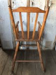 画像3: Antique Kid's Wood Hi-Chair (T782)