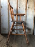 画像4: Antique Kid's Wood Hi-Chair (T782)