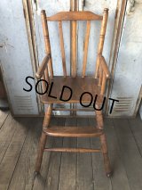 Antique Kid's Wood Hi-Chair (T782)