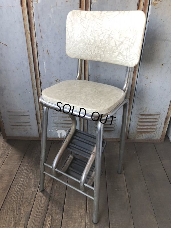 画像1: Vintage Mid-Century Step Stool Hi-Chair (T784)