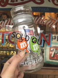 Vintage M&M's L.A. OLYMPIC Glass Candy Jar (T789) 