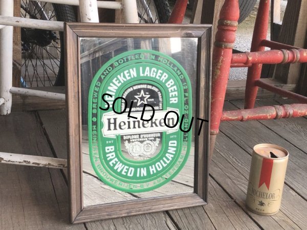 画像1: Vintage Heineken Beer Pub Mirror (T877)