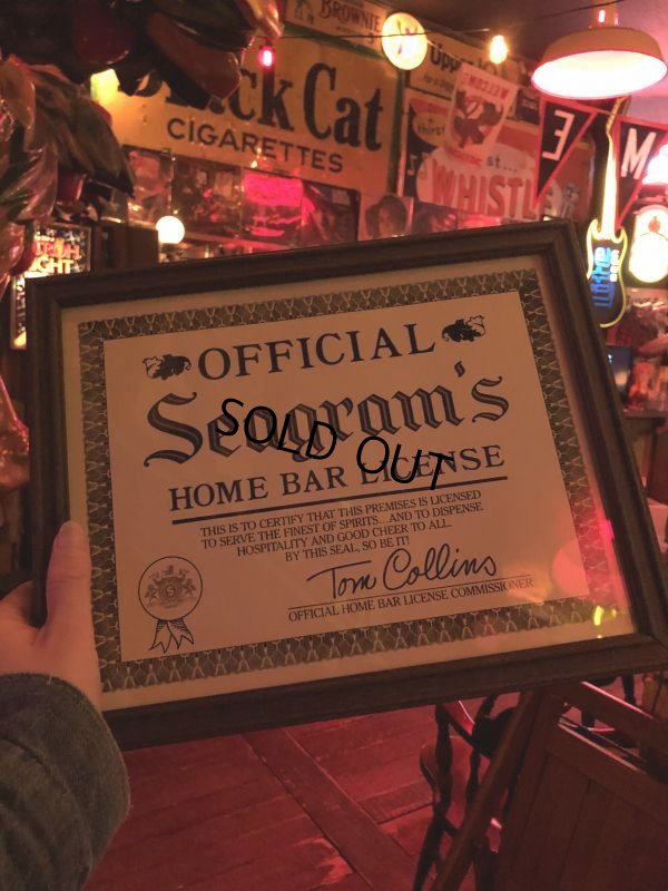 画像6: Vintage Seagram's Official Home bar License (T879)