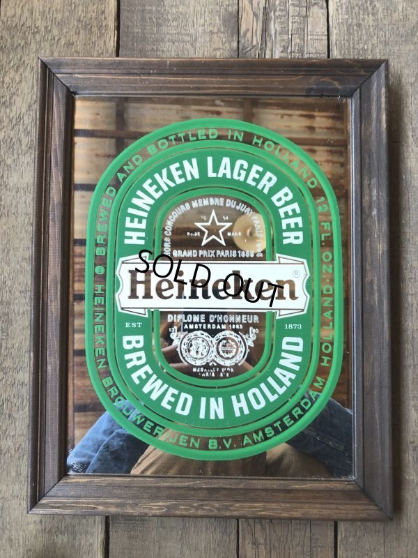 画像2: Vintage Heineken Beer Pub Mirror (T877)