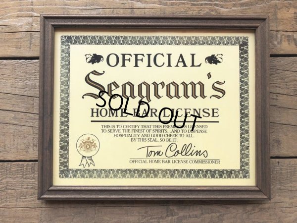 画像2: Vintage Seagram's Official Home bar License (T879)