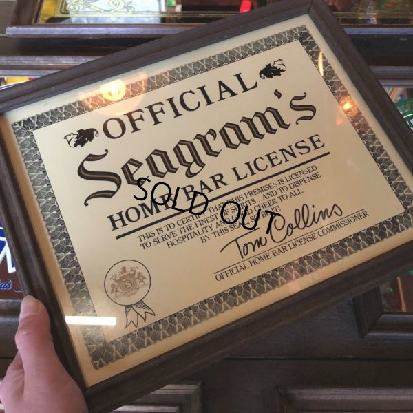 画像7: Vintage Seagram's Official Home bar License (T879)