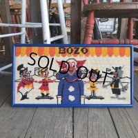 70s Vintage BOZO the Clown Needlepoint Art Wall Hanging (T881)