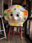 画像1: 70s Vintage CIRCUS Polka Dot Elephant Blow Mold Toy Chest Box (Ｔ923) (1)