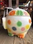 画像4: 70s Vintage CIRCUS Polka Dot Elephant Blow Mold Toy Chest Box (Ｔ923)