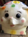 画像9: 70s Vintage CIRCUS Polka Dot Elephant Blow Mold Toy Chest Box (Ｔ923)