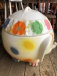 画像6: 70s Vintage CIRCUS Polka Dot Elephant Blow Mold Toy Chest Box (Ｔ923)