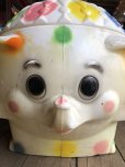 画像16: 70s Vintage CIRCUS Polka Dot Elephant Blow Mold Toy Chest Box (Ｔ923)