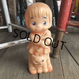 60s Vintage Rubber Doll Cute Girl w/cat(Ｔ925)