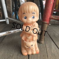 60s Vintage Rubber Doll Cute Girl w/cat(Ｔ925)