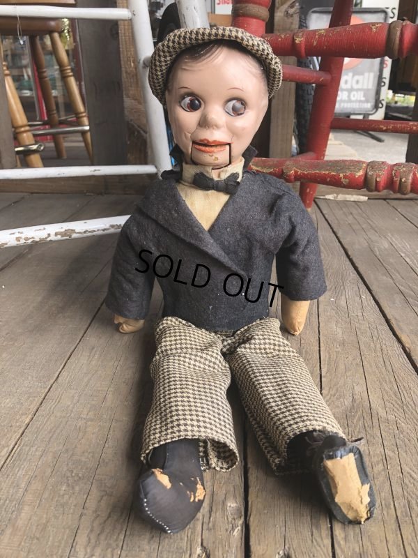 画像1: 30s Vintage Charlie McCarthy Composition Ventriloquist Doll (J087)